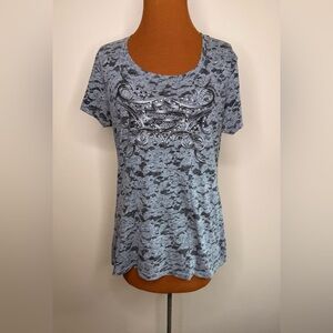 Harley Davidson Gray and Black Logo Short Sleeve Tee Size XL